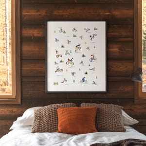 Mountain Bike Art | Mini Mountain Biking Art Print Wall Decor | MTB Bike Gifts, for Him, Her, Husband, Son, Boyfriend,