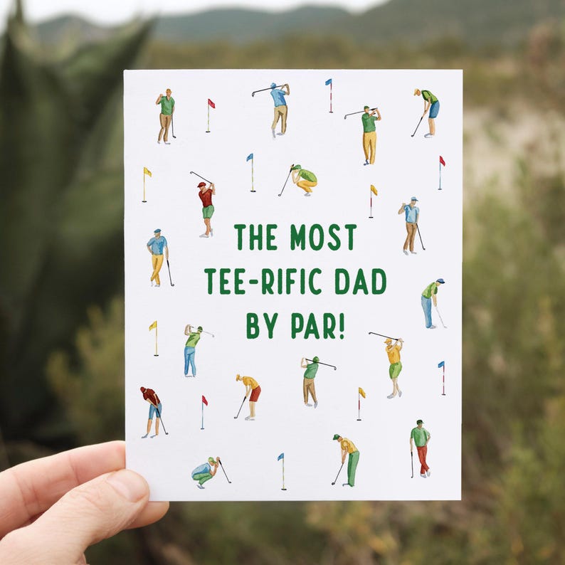 Funny Father's Day Golf Card | Golf Pun Watercolor Card for Dad | Funny Father’s Day Greeting for Golfers | Gifts for dad grandpa