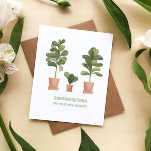 Congratulations on Your New Sprout | Baby Shower Card | Blank Greeting Card