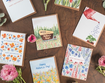 Floral Mothers Day Card Set | Happy Mother's Day Greeting Cards Pack | First Mother's Day from Husband