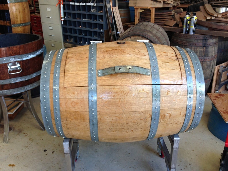 French Oak Wine Barrel Ice Chest Etsy