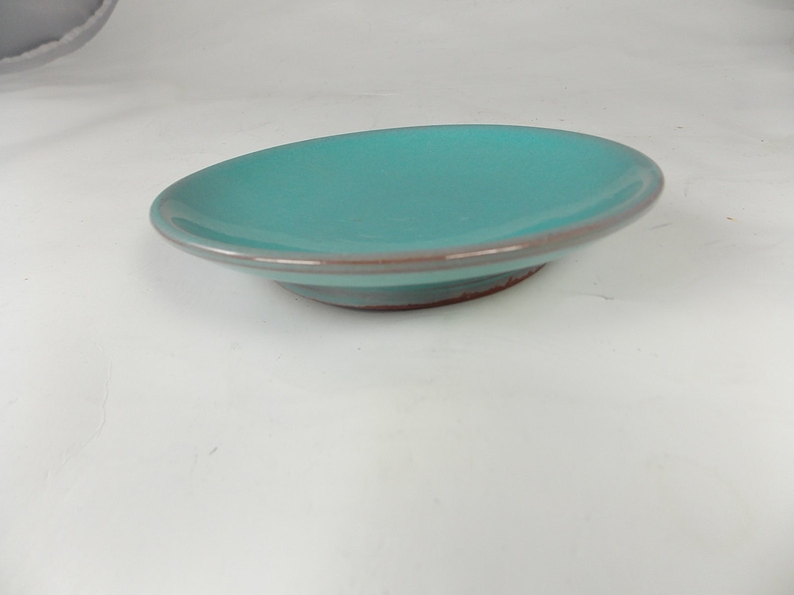 Vintage Ceramic Teal Plate By Rondtrrees Etsy