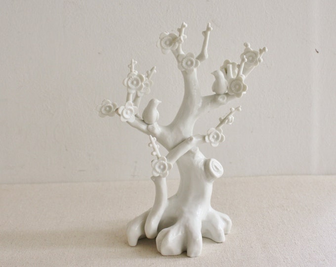 Vintage Ceramic White Jewelry Tree Andrea by Sandek Etsy UK