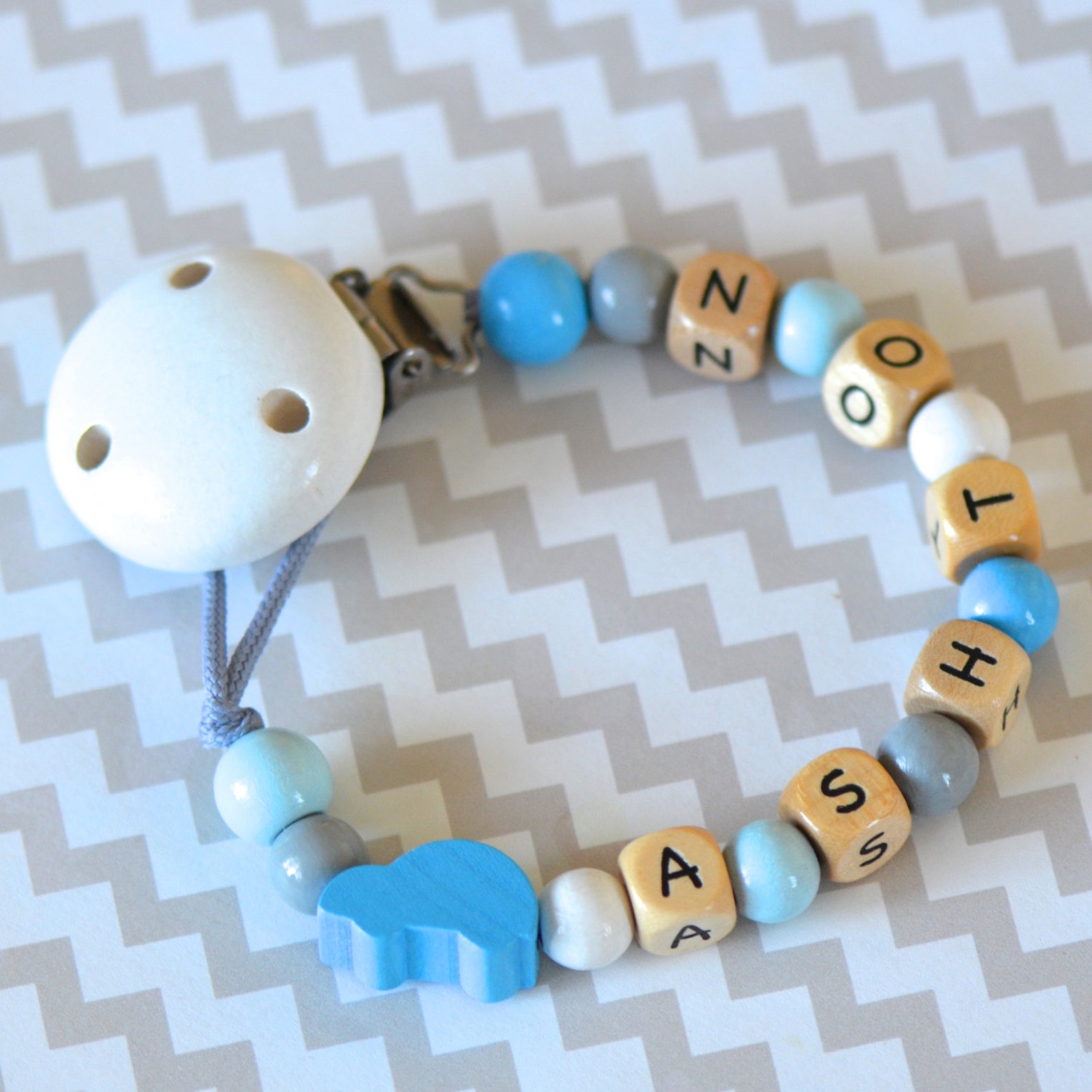 Pacifier clip blue pacifier clip personalized name pacifier Etsy
