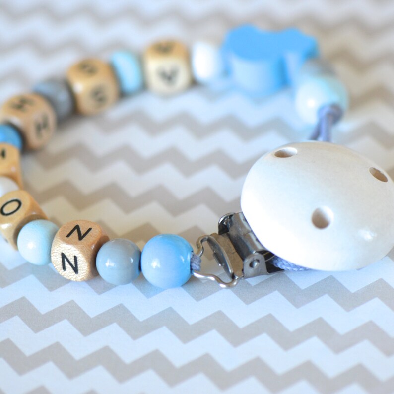 Pacifier clip blue pacifier clip personalized name pacifier Etsy