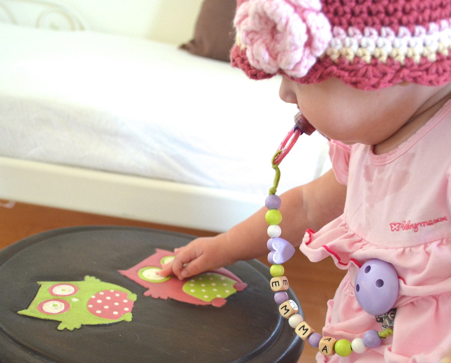 Pacifier clip personalized name pacifier clip beaded Etsy