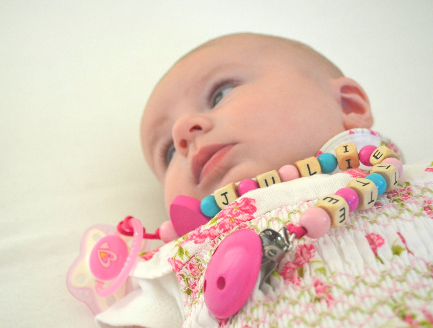 Pacifier clip personalized name pacifier clip beaded Etsy