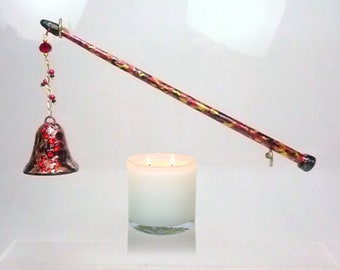 Handmade Polymer Clay Candle Snuffer: Red Wine & Gold Cup Design