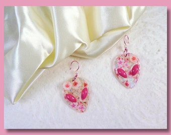 Alien Earrings "Cherry Blossom" - Hook Style UFO Extraterrestrial Paranormal Outer Space Aliens Jewelry