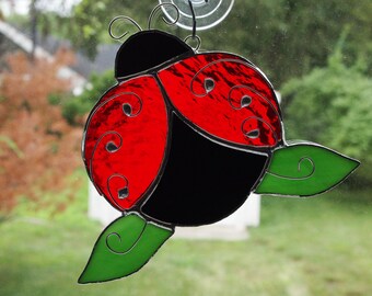 Stained Glass Ladybug Suncatcher