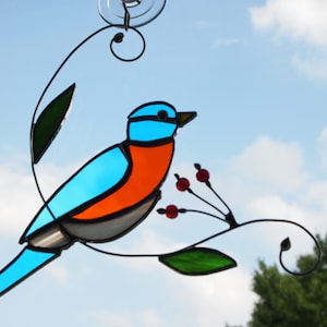 Stained Glass Bluebird Suncatcher