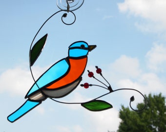 Stained Glass Bluebird Suncatcher