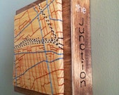 Toronto neighbourhood Hand-Embroidered Wood Mini Map