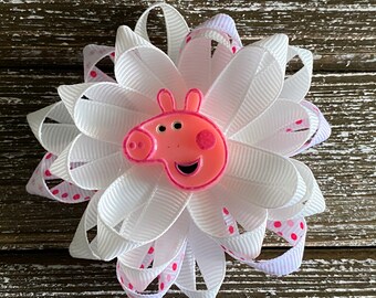 Pink Pig Hair Bow