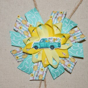 Blue Truck Hair Bow