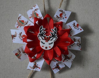 Reindeer Christmas Bow