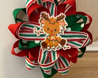 Christmas Reindeer Bow
