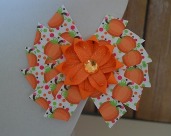 Orange Pumpkin Bow