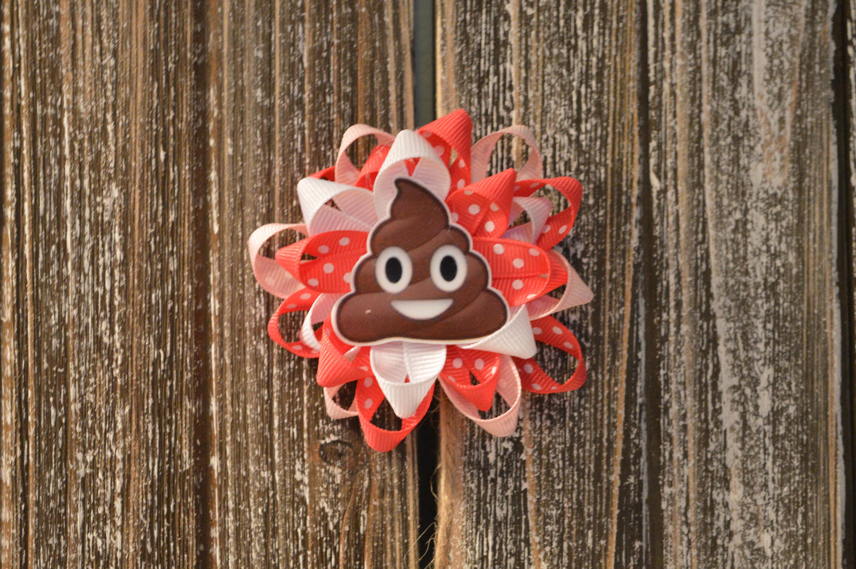 Poop Emoji Hair Bow Etsy