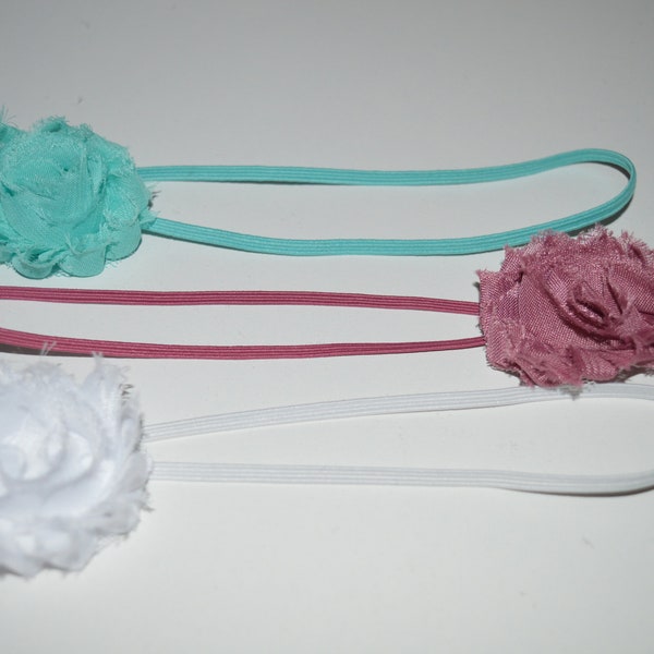 Set of 3 Shabby Chic Baby Headbands