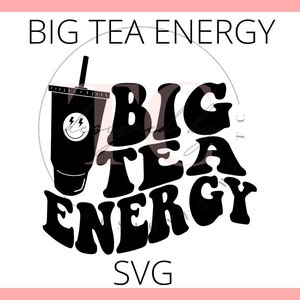 Grande énergie du thé | La vie du thé | Méga vie de thé | Police ondulée | SVG