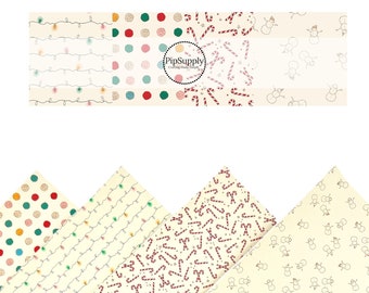 Wild Daisy Gallery - Faux Leather - Printed Synthetic Leather - Christmas Faux Leather - JOLLY HOLIDAY Faux Leather Sheets*