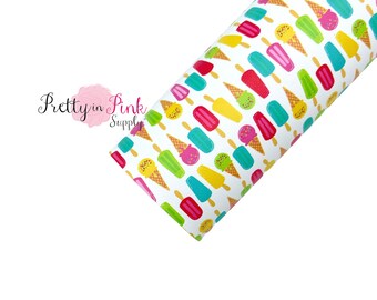 8x11 Faux Leather A4 Vinyl Fabric Sheet DIY Hair Bows Earrings DIY Color Me: Summer Ice Truck Faux Leather Sheets