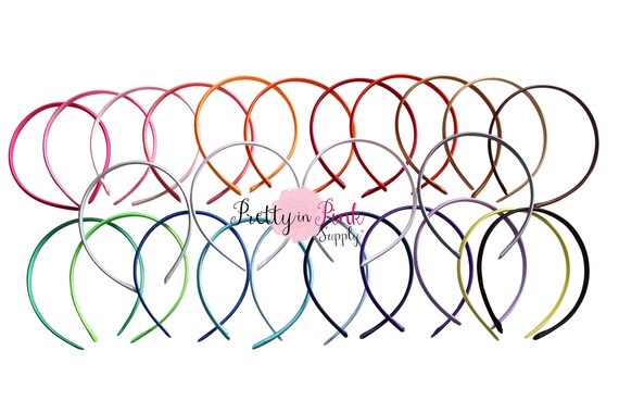 10mm Satin Lined Hard Headband You Choose Quantity Lined Etsy