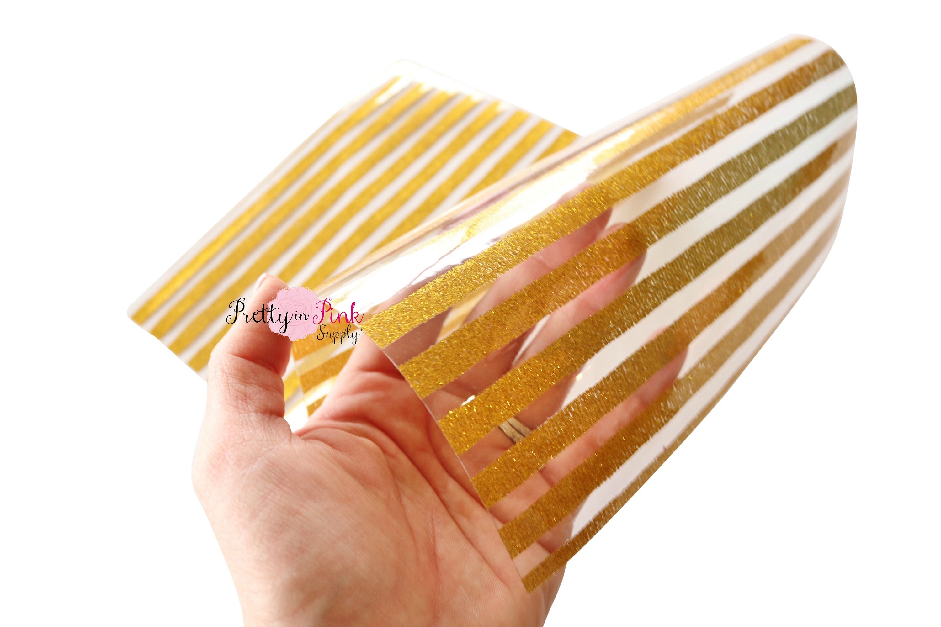 Clear Gold Glitter STRIPE Jelly Sheet 7.5 x 13 Etsy