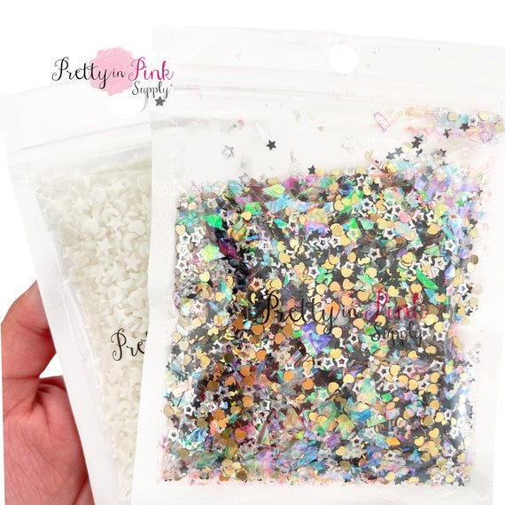 Clay Slices & Chunky Glitter for Nail Art, Resin Mix Ins, Slime