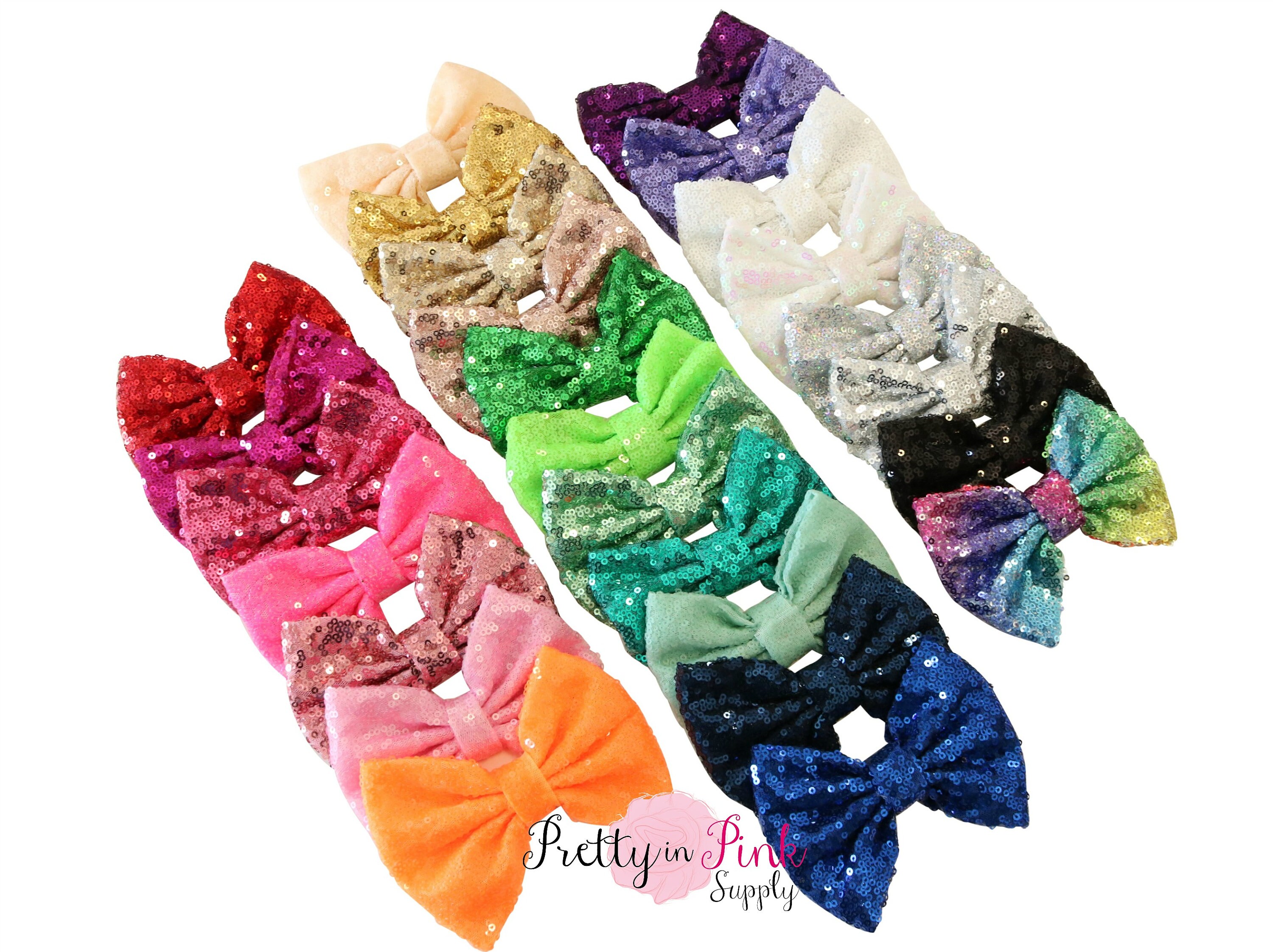 X-Large 5" SEQUIN Bows NEW- You Choose Quantity and Colors - Bow…