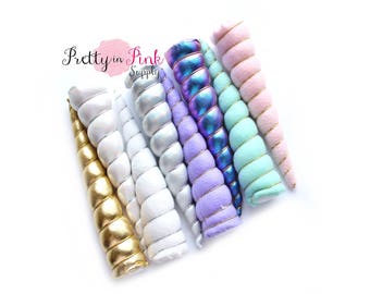 8" Large Padded Unicorn Horn Metallic Unicorn Horn-Horse Photo Prop- DIY Pony Unicorn Supply-Pictures-Unicorn Headband Supply-Pony Horn