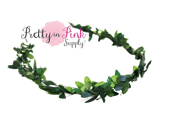 Green Leaf Crown Wreath DIY Floral Crown Leaf Crown Etsy
