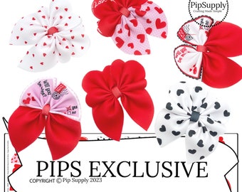 Traditional Valentine Shapes Bubble Neoprene Hair Bows - DIY -  PIPS EXCLUSIVE