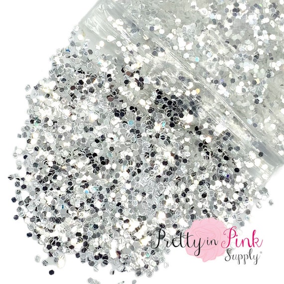 1/2 oz. Confetti Loose Glitter | Decorative Craft Glitter | Metallic Silver  Chunky Glitter Confetti Glitter | Silver Gemstone Chunky Glitter