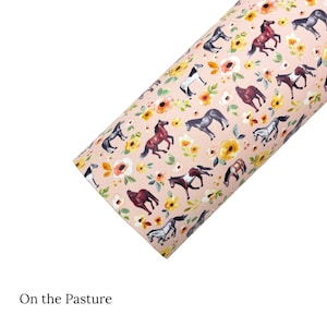 Cate & Rainn Farm Faux Leather Floral Spring Leather FARM ANIMALS Faux Leather Sheets image 5