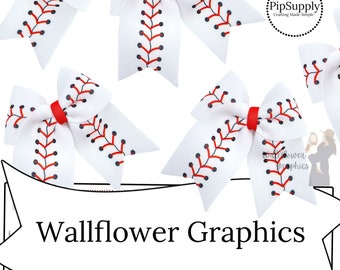 Wall Flower Graphics - Sports - BASEBALL Sailor Neoprene Hair Bows - DIY Hand Cut Sports Hair Bows - Baseball Hair Bow - Neoprene Bows