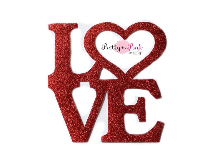 Red LOVE Glitter Iron on Vinyl Decaldiy Iron on Patchglitter Etsy