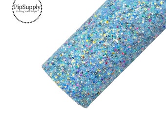 Chunky Glitter Sheet - Blue Multi with Silver Beads - Mixed Glitter Sheet - Silver Beads Chunky Glitter Sheet - Blue Multi Sheet