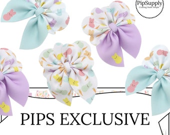 Pastel Bunnies Shapes Bubble Neoprene Hair Bows - DIY - PIPS EXCLUSIVE - Easter Bubble Hair Bow - Neoprene Bows
