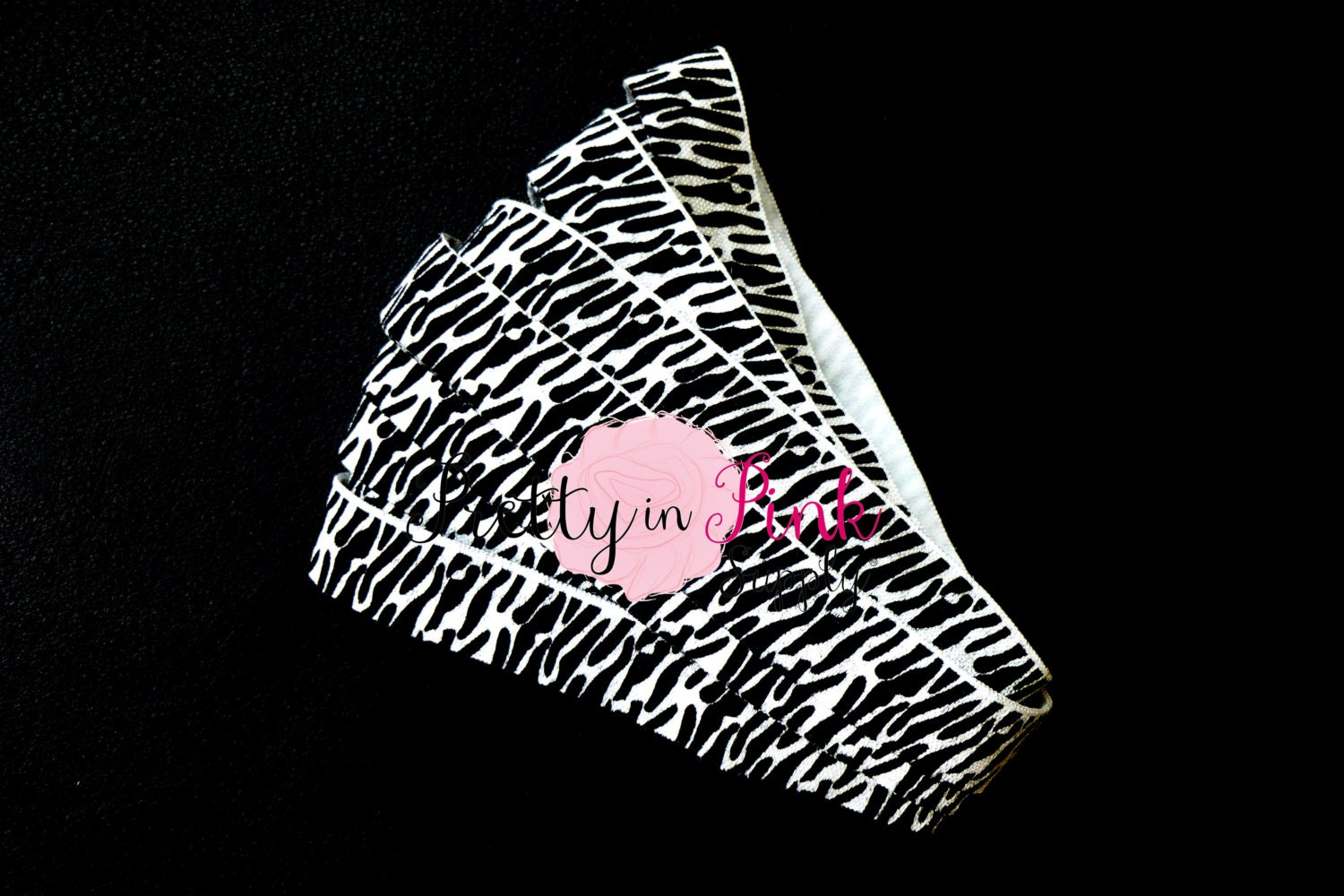 Zebra- Fold Over Elastic- FOE- You Choose Yards- Print Elastic- Elast…