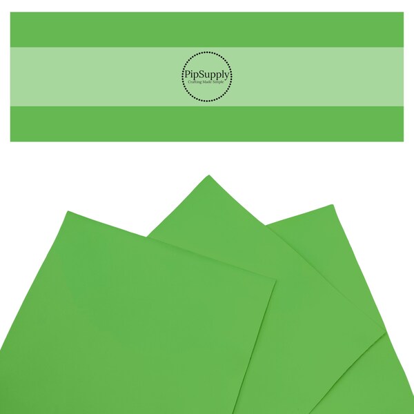 Faux Leather - Grass Green - Solid Smooth Faux Leather Sheet - Bright Green Easter Spring Faux Leather Sheets - St. Patrick's Day Faux Roll