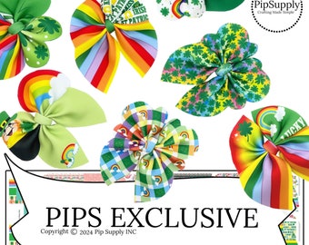 Lucky Leprechaun Shapes Bubble Neoprene Hair Bows - DIY - PIPS EXCLUSIVE - St. Patrick's Day Bubble Hair Bow - Neoprene Bows