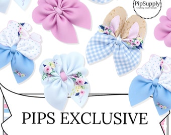 Bunny Hop Shapes Bubble Neoprene Hair Bows - DIY - PIPS EXCLUSIVE- Easter Bubble Hair Bow - Neoprene Bows