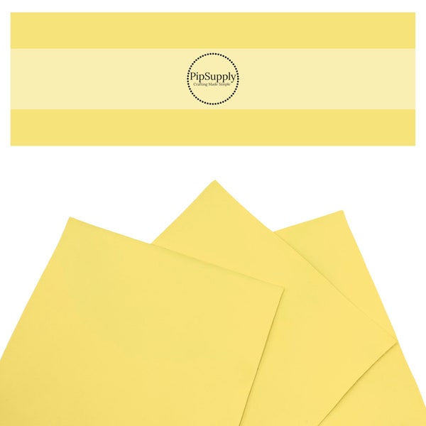 Faux Leather - Sunny Yellow - Solid Smooth Faux Leather Sheet - Soft Summer Yellow Solid Faux Leather Sheet - Yellow Faux Leather Roll