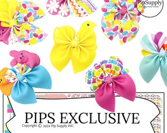 Easter Sweet Treats Shapes Bubble Neoprene Hair Bows - DIY - PIPS EXCLUSIVE - Easter Bubble Hair Bow - Neoprene Bows