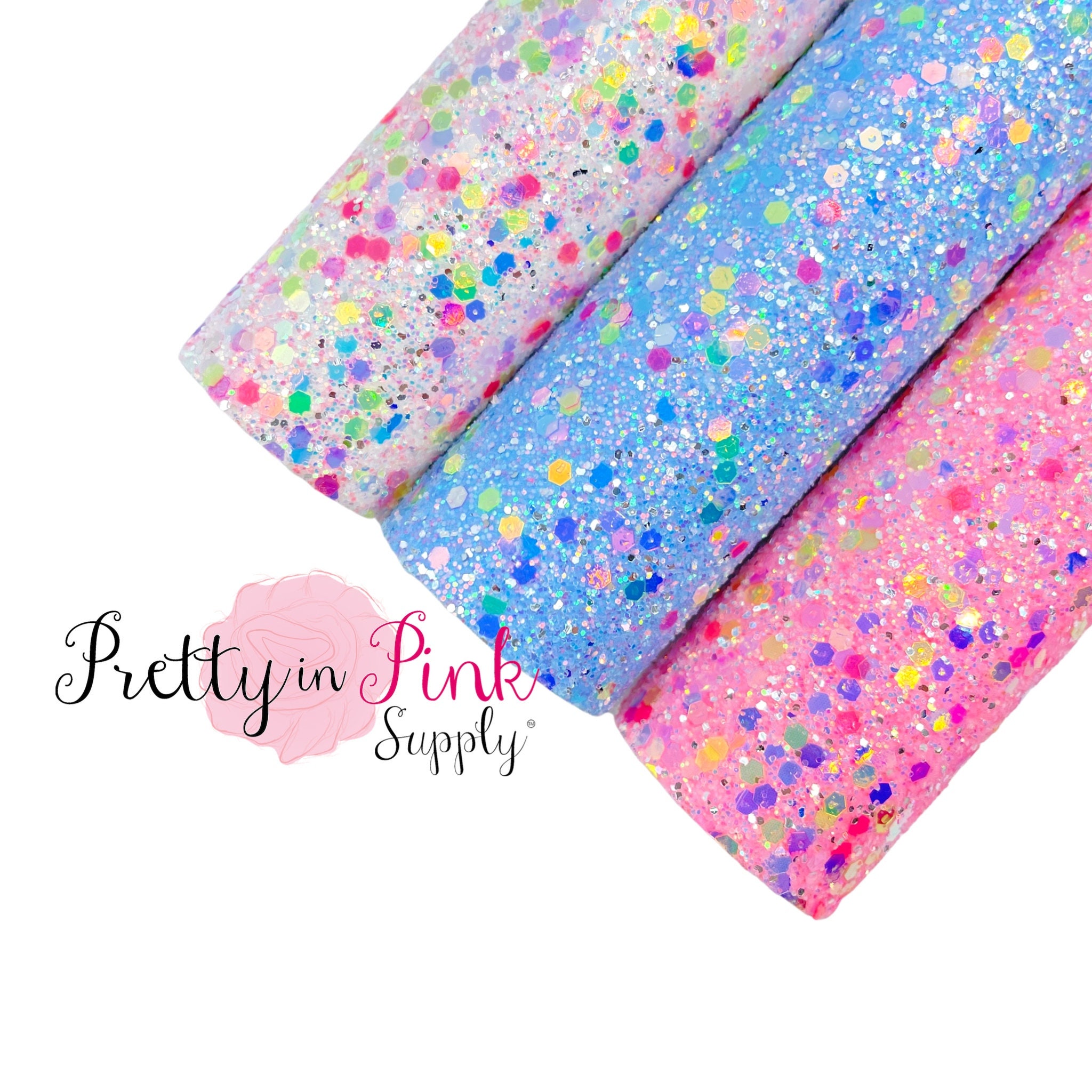 Pastel Ombre Fine Glitter Fabric Sheets for Crafts & Bows A4 Pastel Ombre Fine Glitter Fabric Sheets for Crafts & Bows A4