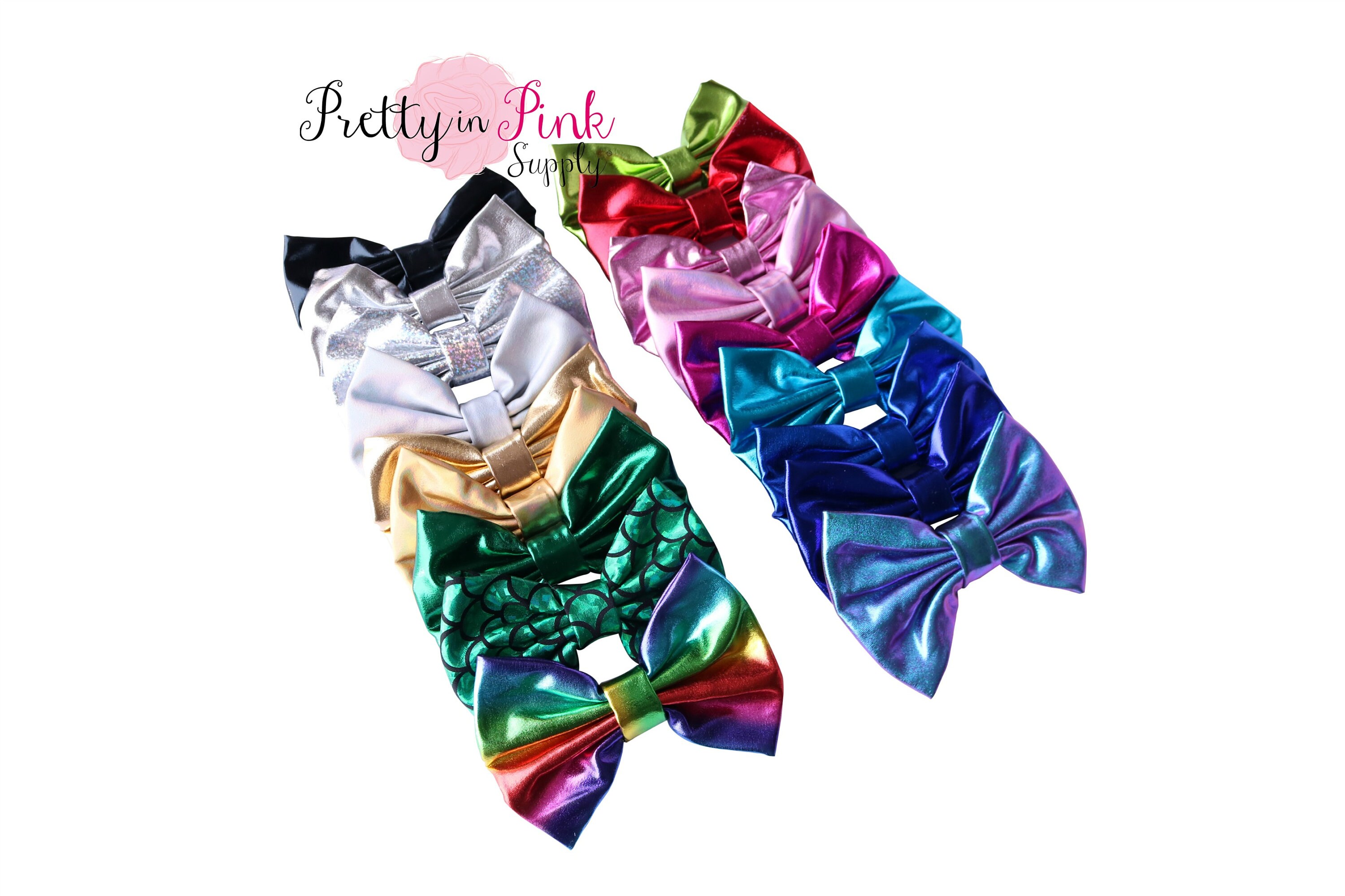 X-Large 5" Soft Shiny Metallic Fabric Bow - You Choose Quantity …