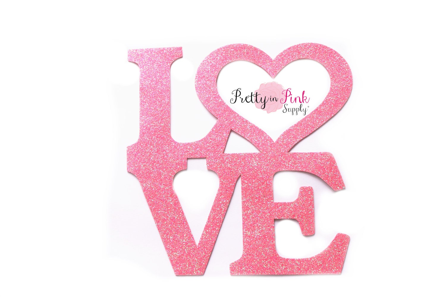 Pink LOVE Glitter Iron on Vinyl Decaldiy Iron on Etsy