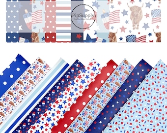 Cate & Rainn - Popsicles Faux Leather - 4th of July Leather Sheets - PATRIOTIC Faux Leather Sheets*